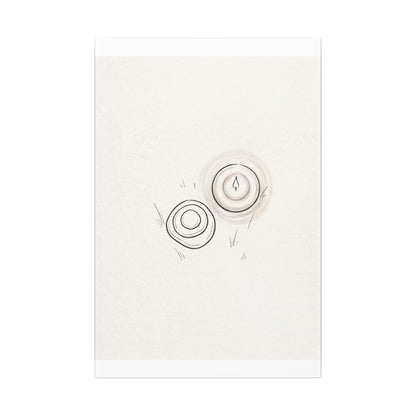 River Stones Canvas Art | Winter Japandi Minimal Line Art