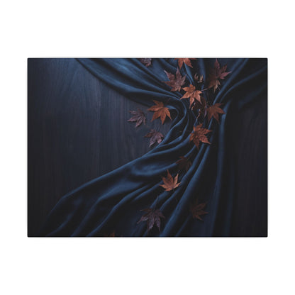 Silk Drape Autumn Canvas Art | Dark Japandi Sophisticated Design