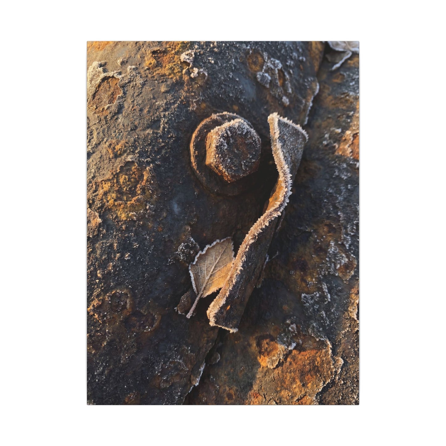 Moody Rust Patina Canvas Art - Moody Minimal Dark Japandi