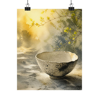 Ceramic Bowl Wall Art Print | Spring Japandi Watercolor Art
