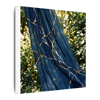 Resilient Silk Drape Canvas Art - Gold Repair Kintsugi