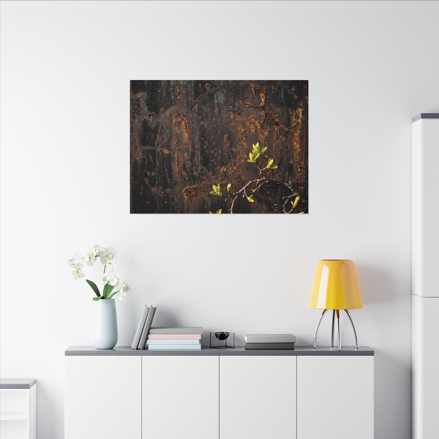 Golden Hour Rust Patina Canvas Art - Dark Japandi Fukinsei