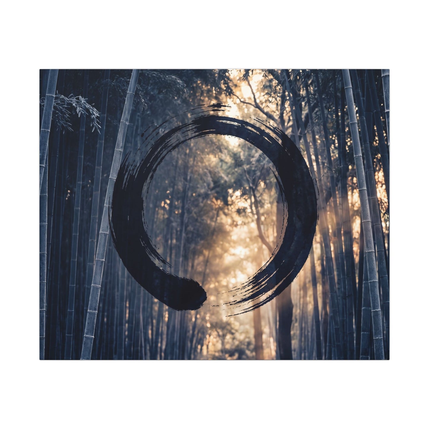 Bamboo Grove Canvas Art | Winter Zen Enso Art