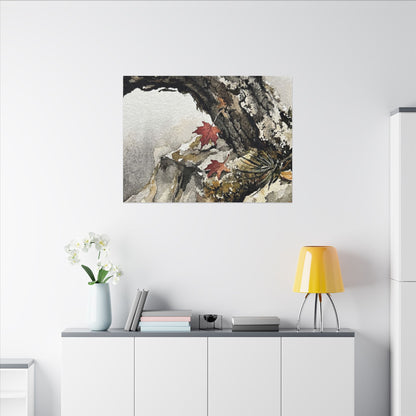 Pine Tree Autumn Canvas Art | Japandi Earthy Design
