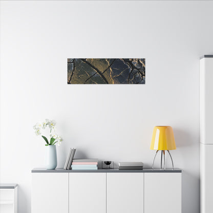 Winter Cracked Earth Moody Minimal Canvas Art | Atmospheric Decor