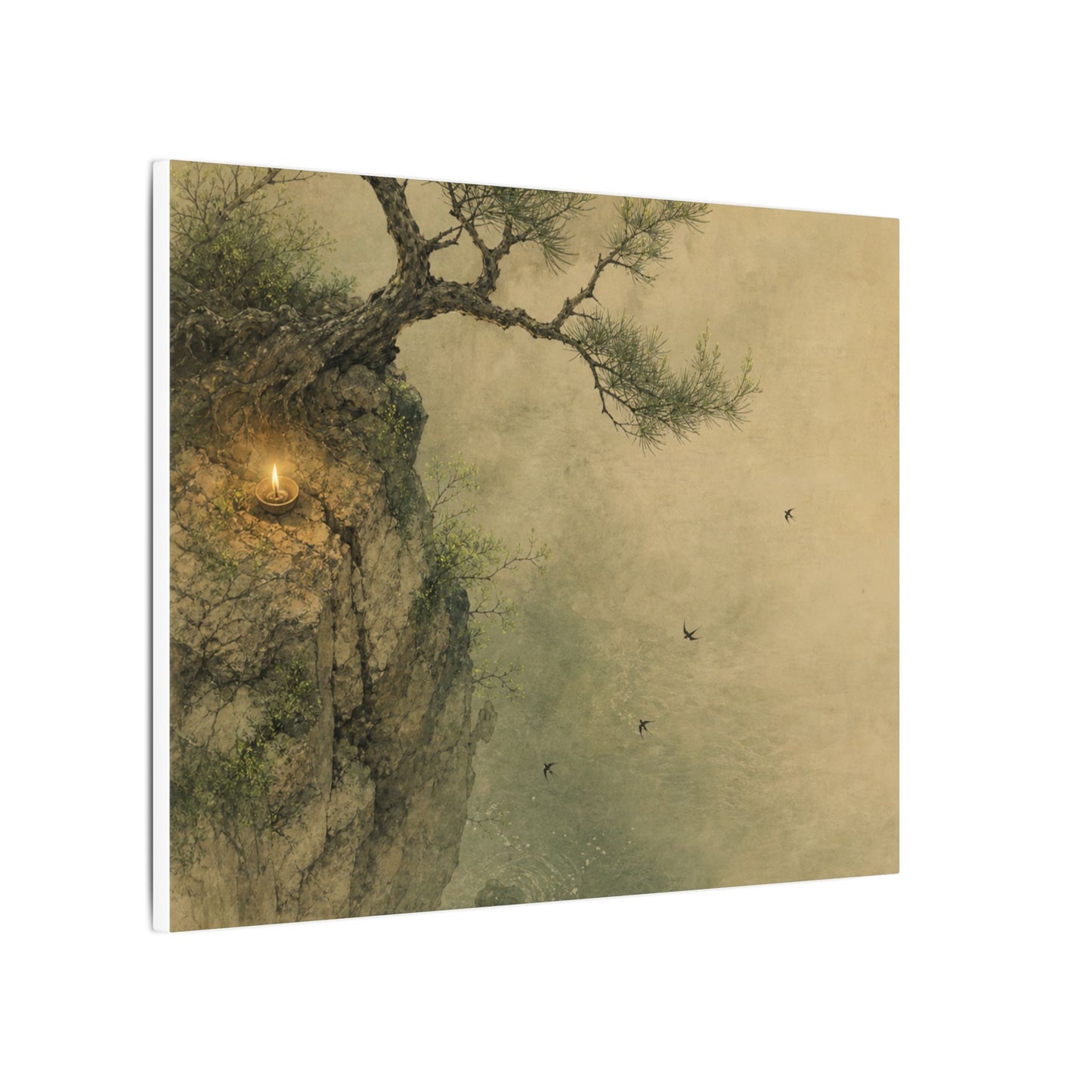 Spring Pine Tree Minimal Line Canvas Art | Earthy Decor