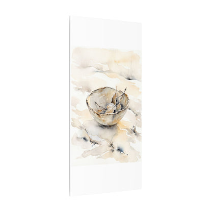 Ceramic Bowl Canvas Art | Winter Japandi Watercolor Art