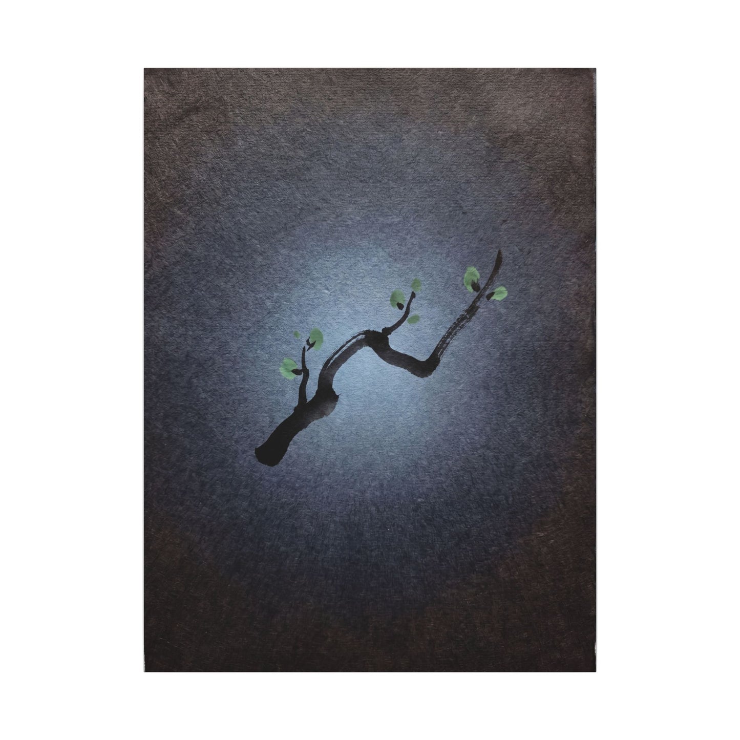 Ink Brushstroke Canvas Art | Spring Dark Japandi Moody Minimal Art