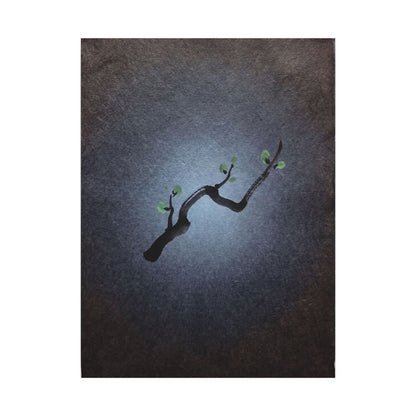 Ink Brushstroke Canvas Art | Spring Dark Japandi Moody Minimal Art