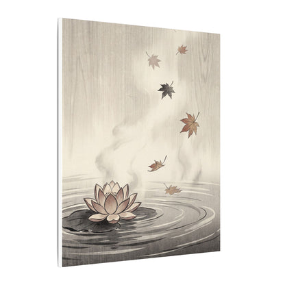 Lotus Flower Canvas Art | Autumn Zen Ukiyo E Inspired Art