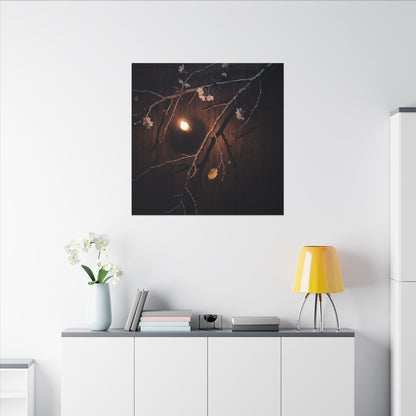 Datsuzoku Cherry Blossom Canvas Art - Dark Japandi Moody Minimal