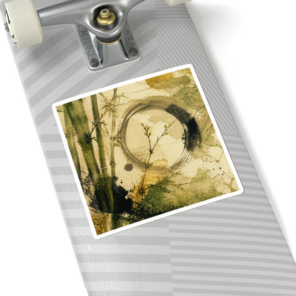 Zen Ink Brushstroke in Golden Hour | Sumi E Sticker