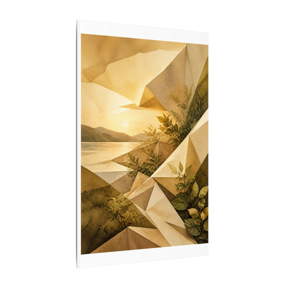 Golden Hour Paper Fold Canvas Art - Japandi Ma