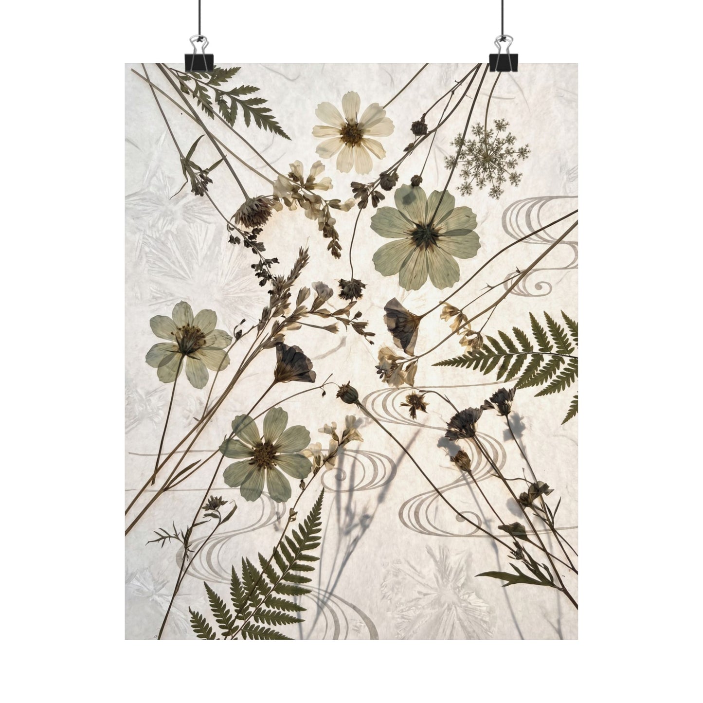 Kanso Dried Flowers Wall Art Print - Japandi Japanese Pattern Art Print