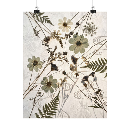 Kanso Dried Flowers Wall Art Print - Japandi Japanese Pattern Art Print