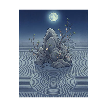 Kanso Rock Garden Wall Art Print - Zen Ukiyo E Inspired
