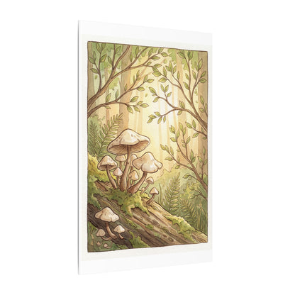 Spring Wild Mushrooms Mushroom Illustration Canvas Art | Cozy Decor