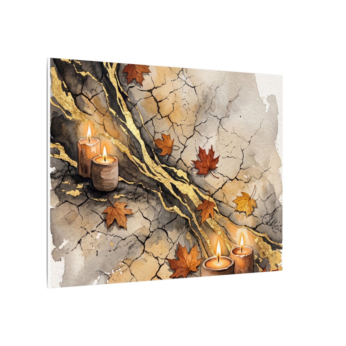 Cracked Earth Autumn Canvas Art | Japandi Warm Design