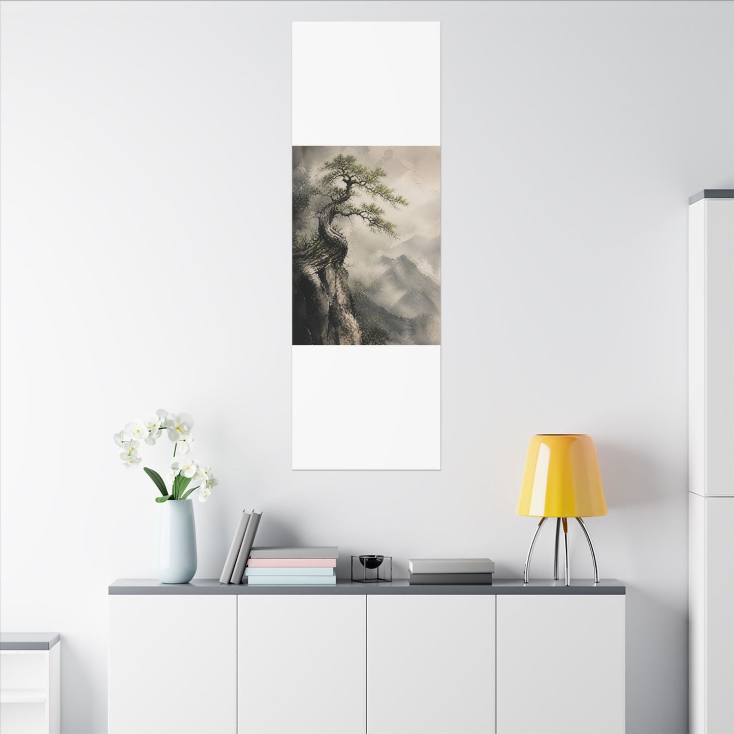 Spring Pine Tree Watercolor Canvas Art | Warm Decor