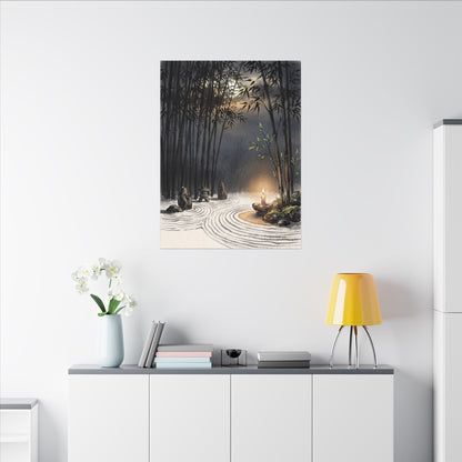 Tranquil Bamboo Grove Canvas Art - Karesansui Zen
