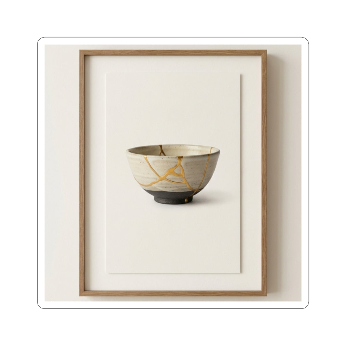 Kintsugi Charcoal Sticker Art Print