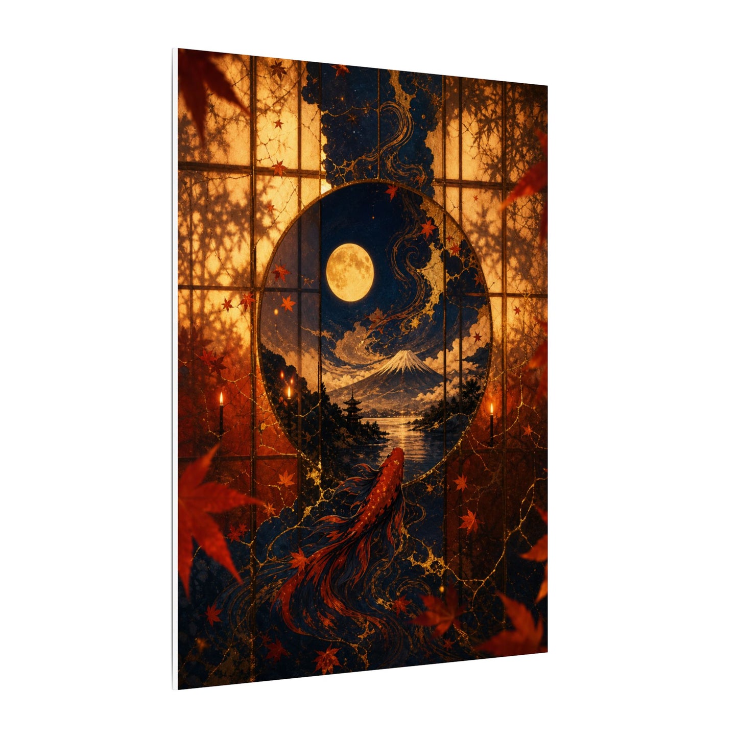 Beautiful Shoji Screen Canvas Art - Gold Vein Kintsugi