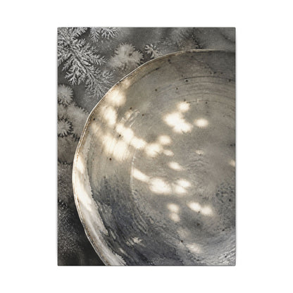 Ceramic Bowl Watercolor Canvas Art | Warm Japandi Art
