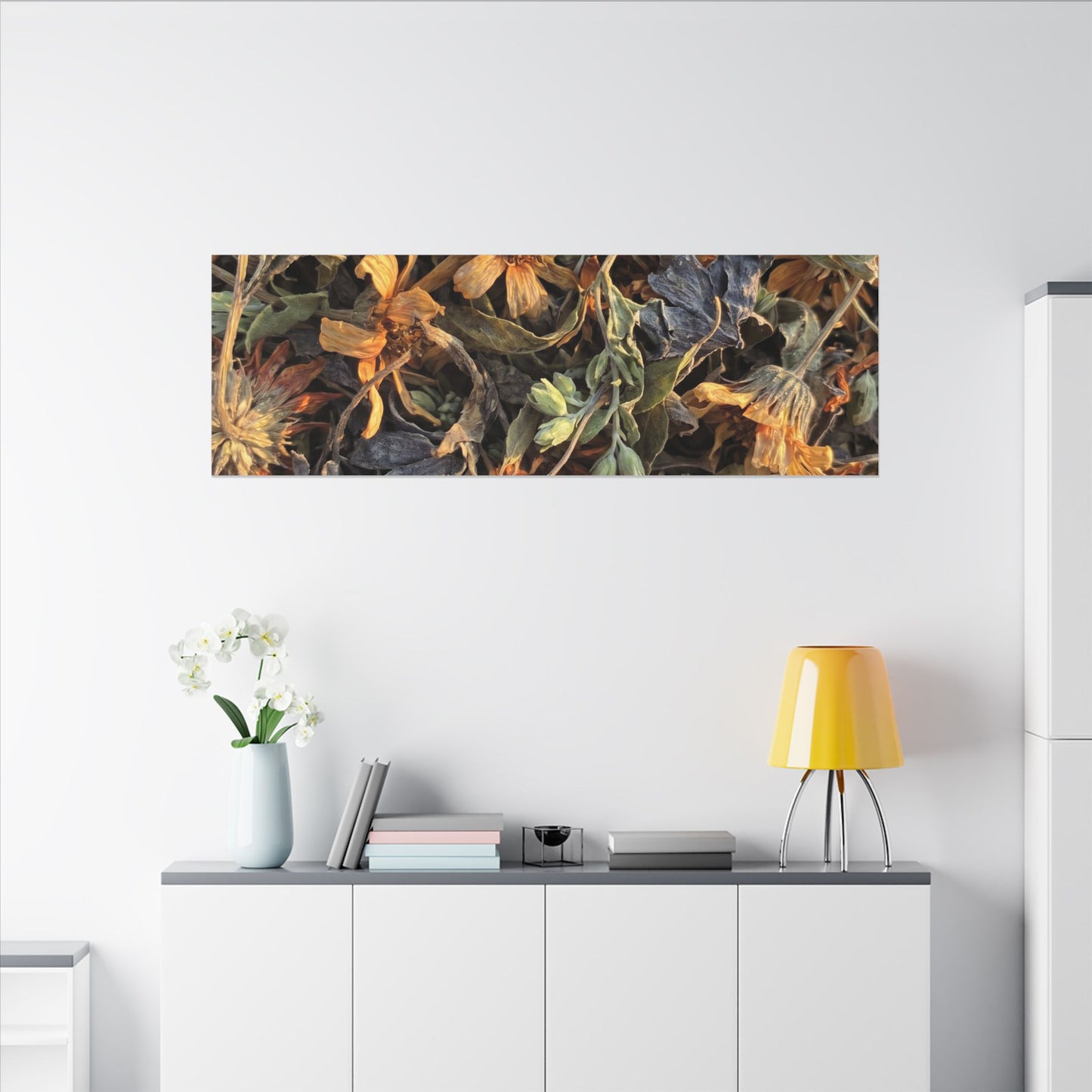 Spring Dried Flowers Japanese Pattern Canvas Art | Warm Decor