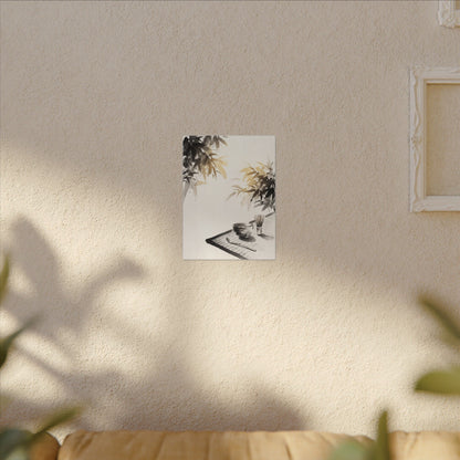 Tea Ceremony Sumi E Canvas Art | Serene Zen Art