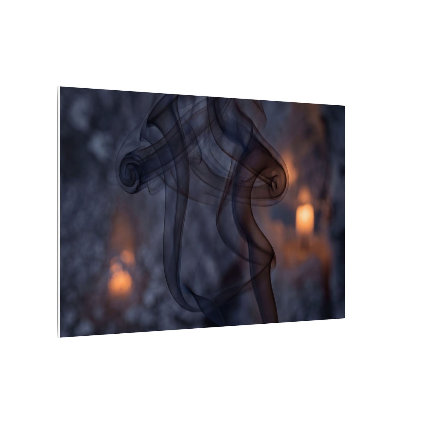 Incense Smoke Winter Canvas Art | Dark Japandi Sophisticated Design