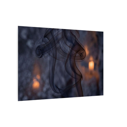 Incense Smoke Winter Canvas Art | Dark Japandi Sophisticated Design