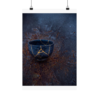 Philosophical Rust Patina Wall Art Print - Gold Repair Kintsugi