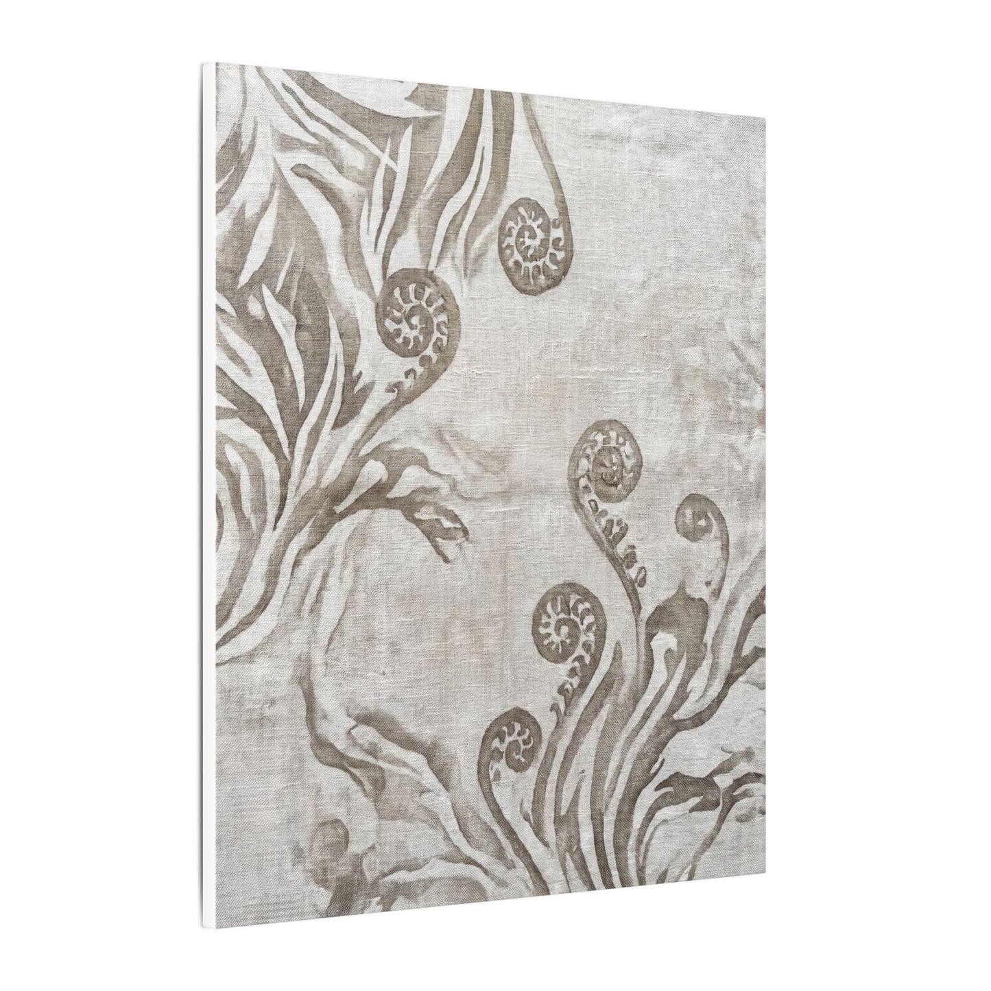 Japandi Fern Unfurling in Overcast | Japanese Pattern Canvas Art