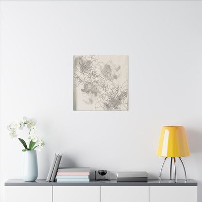 Shadow Play Spring Canvas Art | Dark Japandi Sophisticated Design
