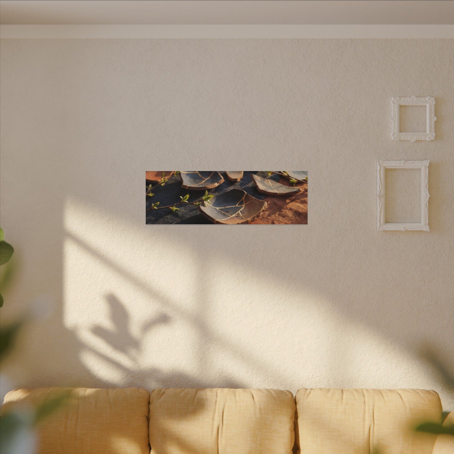 Spring Broken Pottery Gold Vein Canvas Art | Philosophical Decor