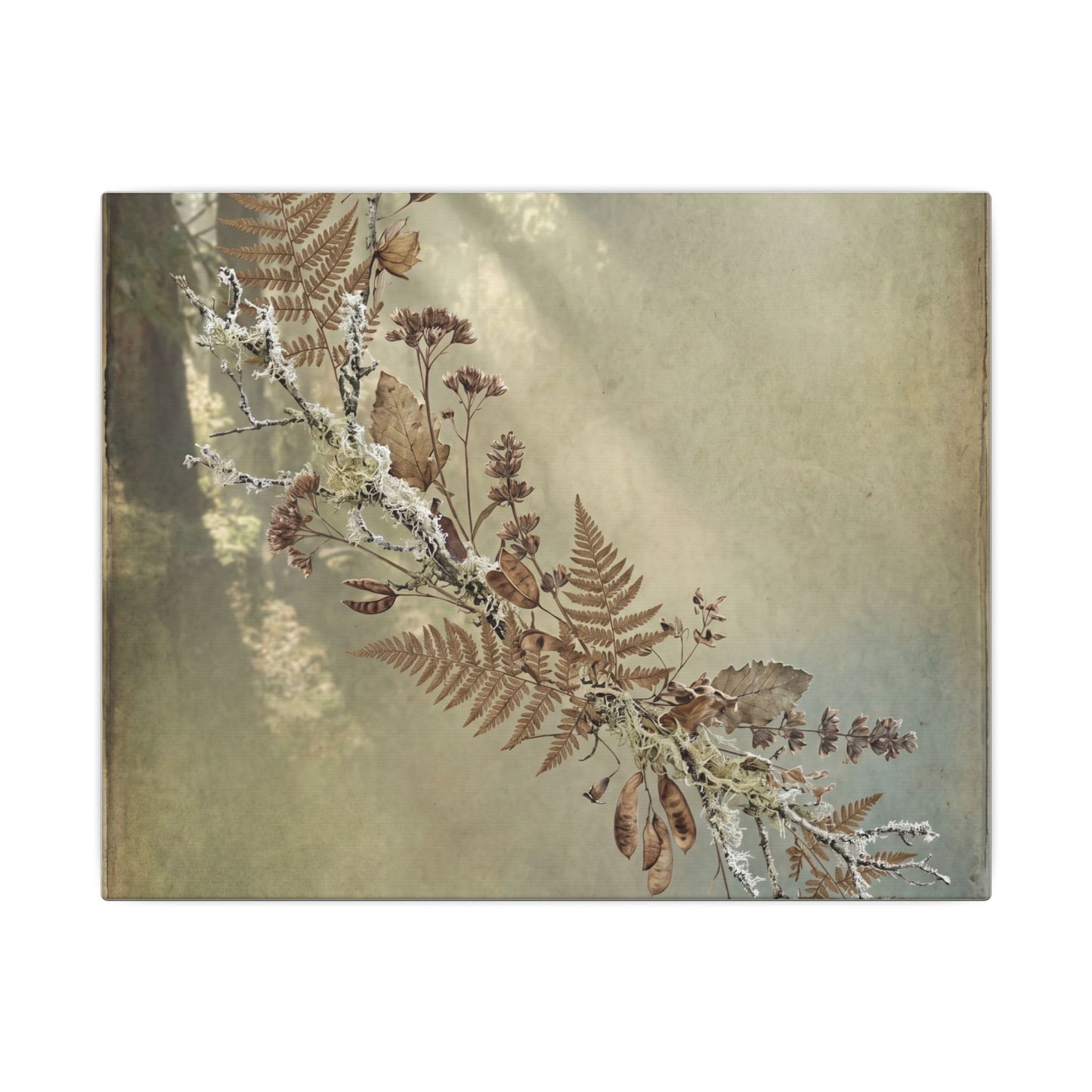 Winter Dried Flowers Forest Whimsy Canvas Art | Earthy Decor