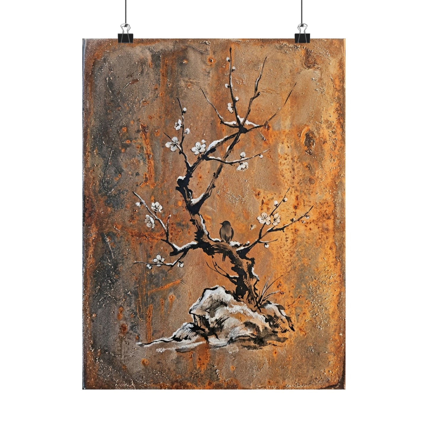 Datsuzoku Rust Patina Wall Art Print - Zen Sumi E Art Print