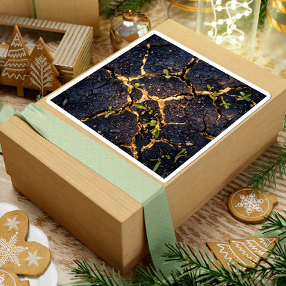 Seijaku Cracked Earth Sticker - Kintsugi Crackle Gold