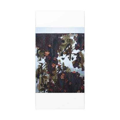 Rust Patina Charcoal Ink Canvas Art | Sophisticated Dark Japandi Art