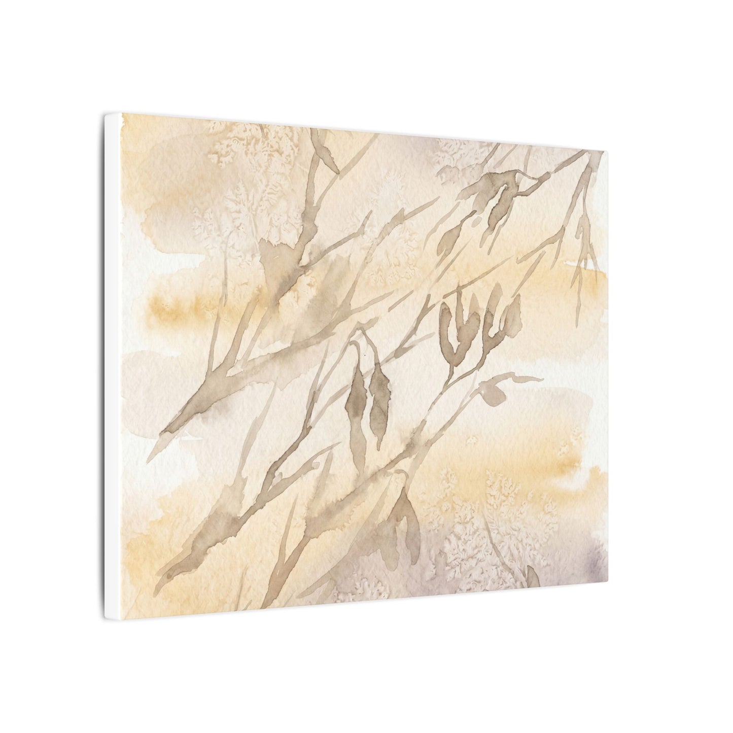 Shadow Play Winter Canvas Art | Japandi Warm Design