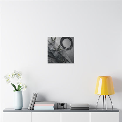 Winter Paper Fold Enso Canvas Art | Serene Decor