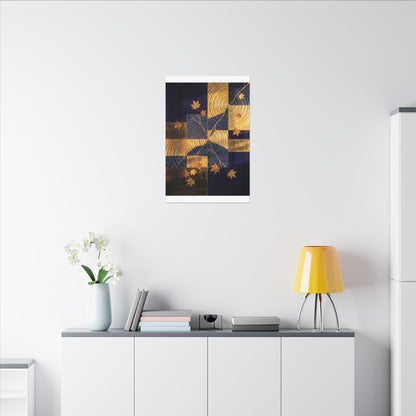 Autumn Water Ripple Crackle Gold Canvas Art | Artful Decor