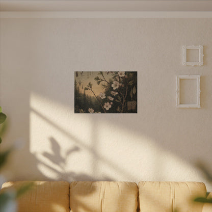 Spring Cherry Blossom Herbarium Canvas Art | Nostalgic Decor