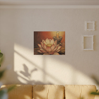 Lotus Flower Summer Canvas Art | Zen Contemplative Design