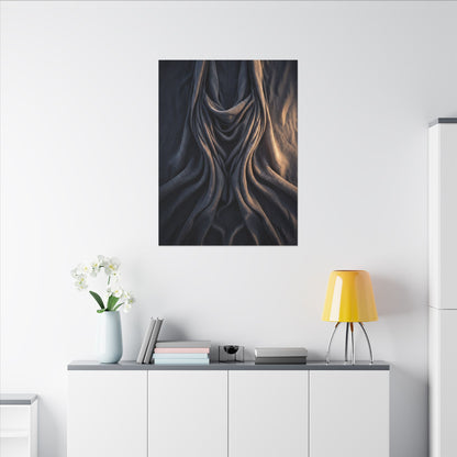 Moody Silk Drape Canvas Art - Shadow Zen Dark Japandi