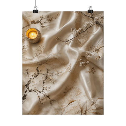 Warm Silk Drape Wall Art Print - Japanese Pattern Japandi