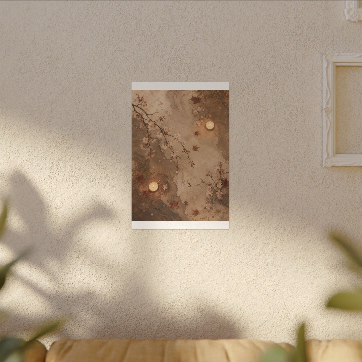 Cherry Blossom Canvas Art | Autumn Japandi Japanese Pattern Art