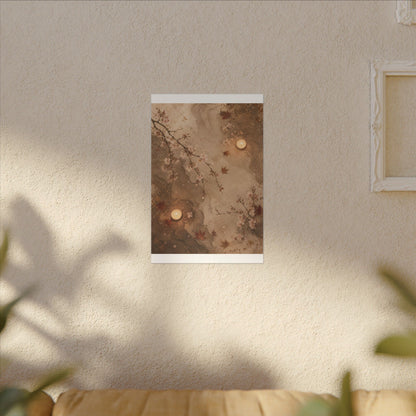 Cherry Blossom Canvas Art | Autumn Japandi Japanese Pattern Art