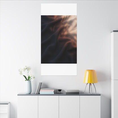 Dark Japandi Silk Drape in Dawn | Shadow Zen Canvas Art