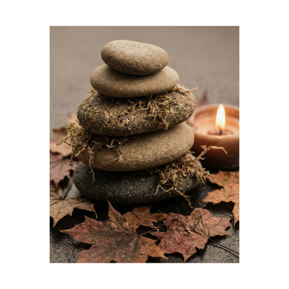 River Stones Texture Wall Art Print | Elegant Japandi Art